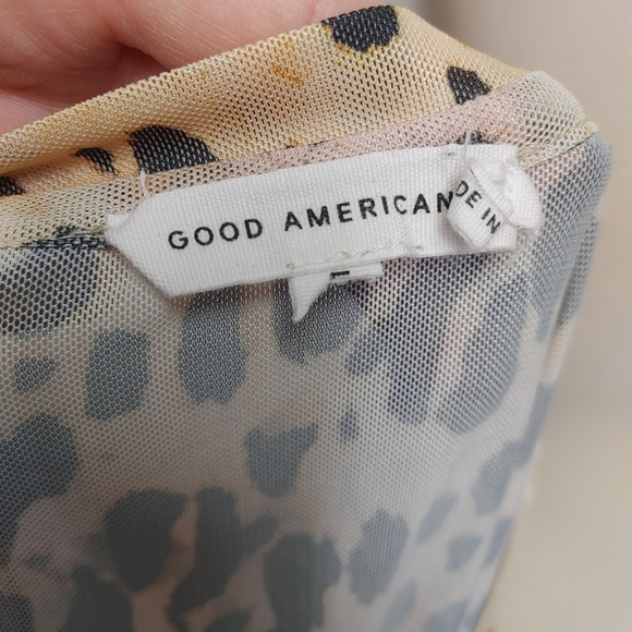 Good American Cheetah Mesh Midi Dress Size 2XL (5) - Picture 10 of 14